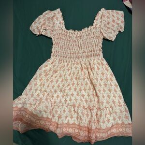 Blu Pepper Peach Patterned Women’s Dress
